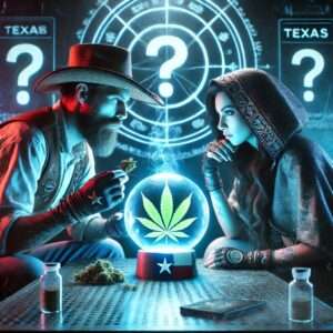 AI illustration of fortune teller with texas hemp farmer